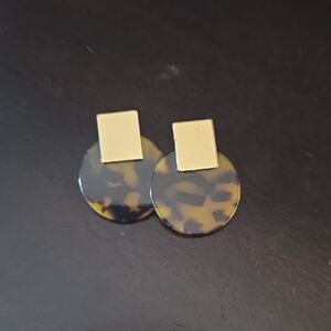 Tortoise Shell and Gold Earrings